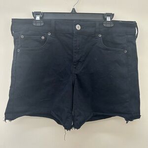 American Eagle Outfitters Women's Cut-Off Next Level Stretch Shorts (Black)